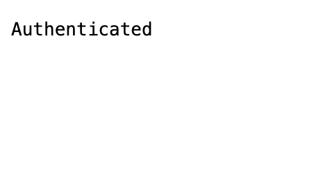 Blank authenticated page